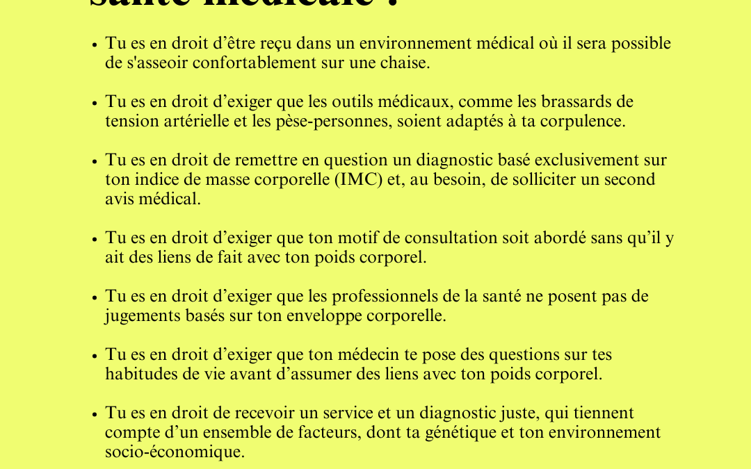 Tes droits en santé médicale