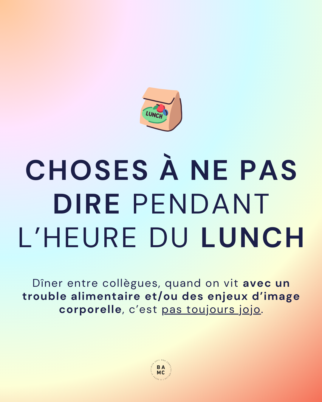Choses à ne pas dire pendant l’heure du lunch
